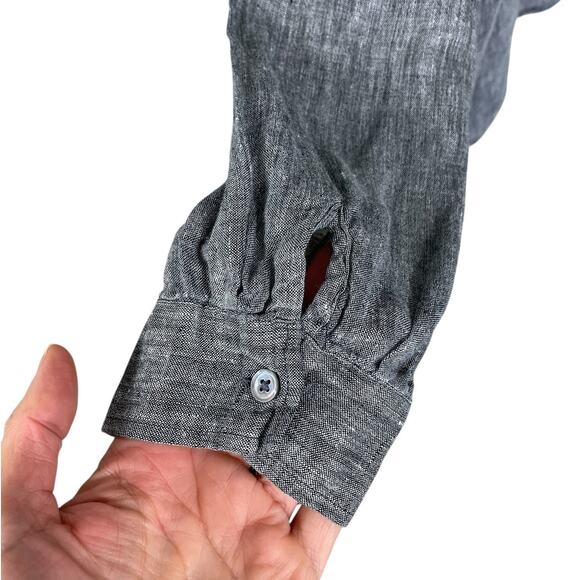 J.Jill Love Linen 100% Linen Button Front Top Gray Size 3X Classic Minimalist - Picture 5 of 10